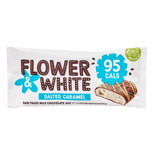 Flower & White Meringue Bar 12x20g Salted Caramel