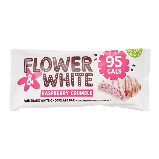 Flower & White Meringue Bar 12x20g Raspberry Crumble