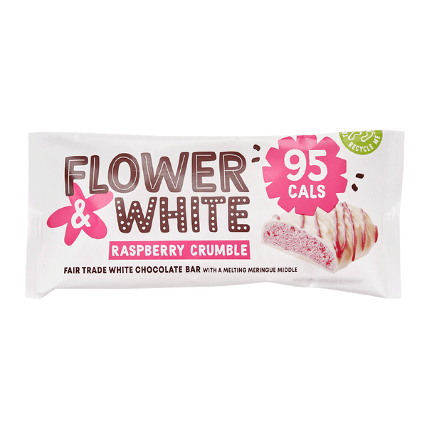 Flower & White Meringue Bar 12x20g Raspberry Crumble