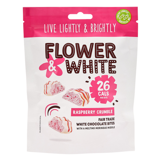 Flower & White Meringue Bites 75g Raspberry Crumble