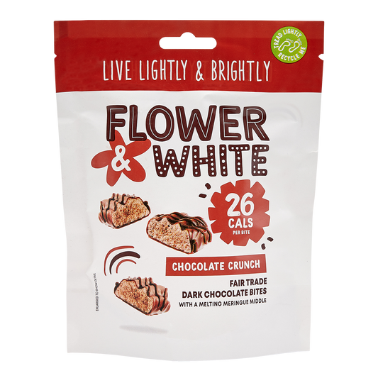 Flower & White Meringue Bites 75g Chocolate Crunch