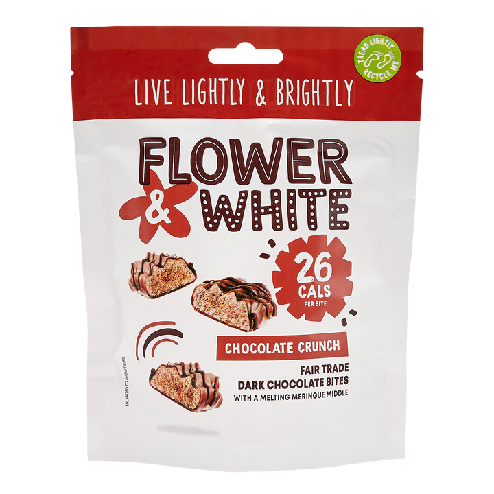 Flower & White Meringue Bites 75g Chocolate Crunch