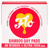 TOLAS SANITIARIAS DE BAMBOO ORGÁNICO Flo con alas Silosa suave ultra absorbente toallas sanitarias biodegradables - almohadillas de día ultra delgado 16 16