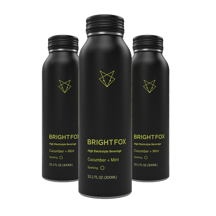 BRIGHTFOX Sparkling Electrolyte Beverage 12x300ml Cucumber & Mint