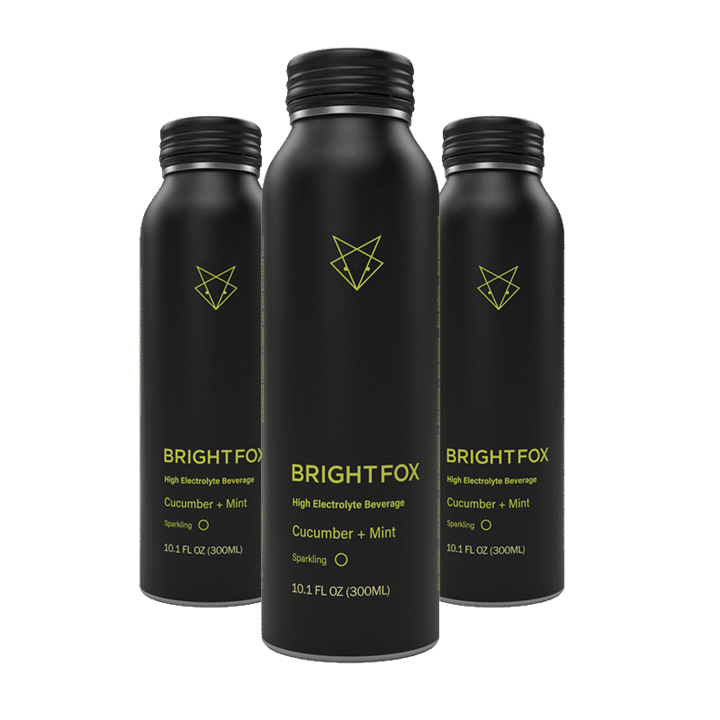 BRIGHTFOX Sparkling Electrolyte Beverage 12x300ml Cucumber & Mint