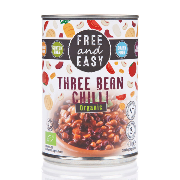 Organic Three Bean Chilli 400g, Free Natural