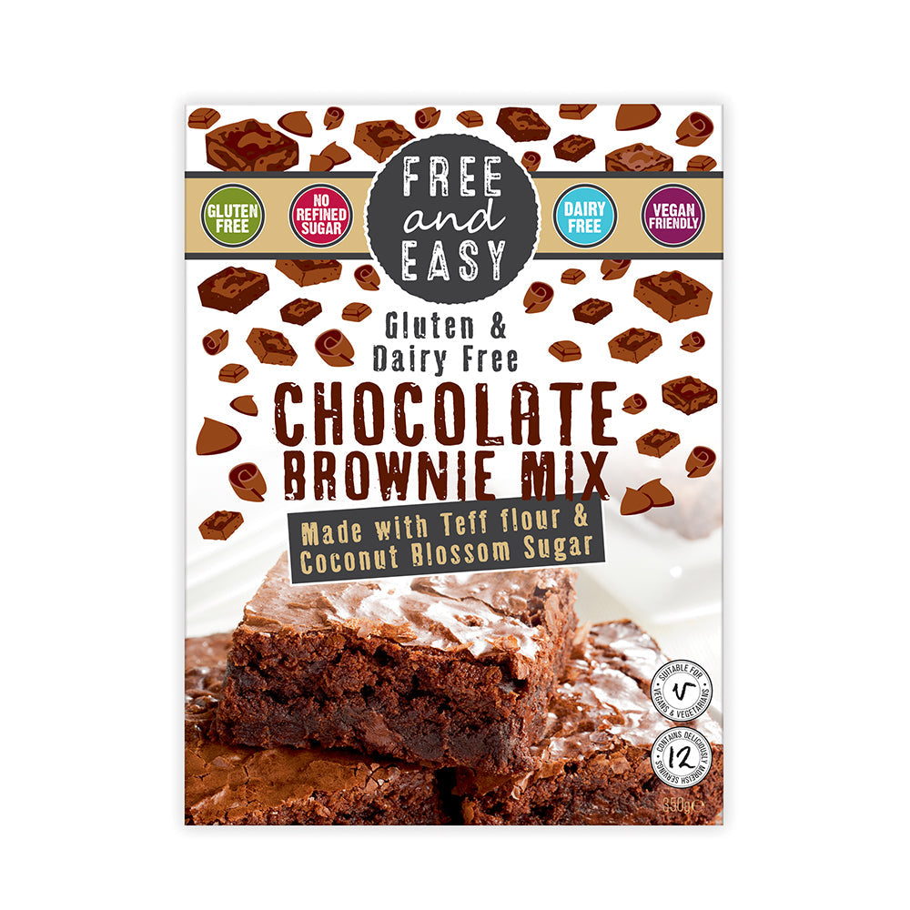 Gluten and Dairy Free Chocolate Brownie Mix 350g, Free & Easy