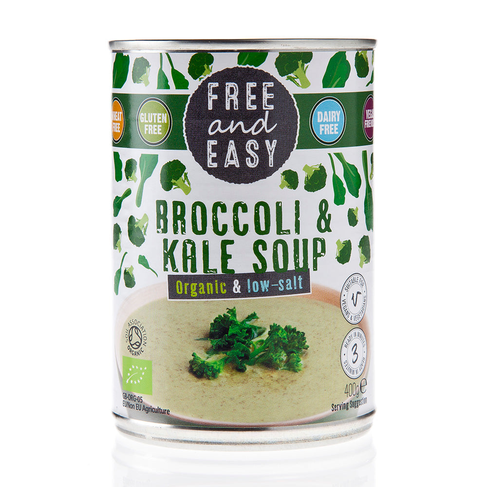 Free & Easy Low Salt Organic Broccoli & Kale Soup 400g, Free & Easy