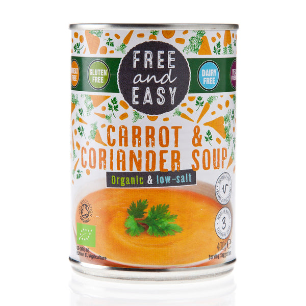 Organic Low Salt Carrot & Coriander Soup 400g, Free & Easy