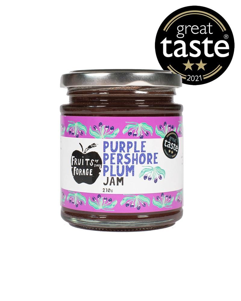 Purple Pershore Plum Jam 210g, Fruits of the Forage