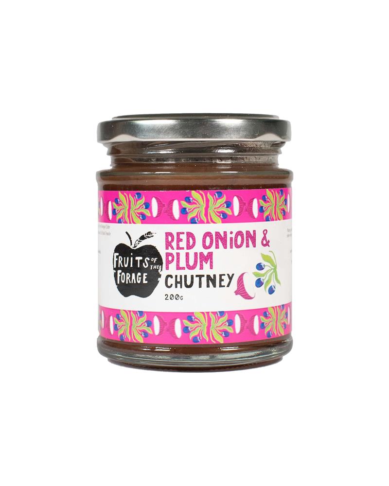 Red Onion and British Plum Chutney 200g, Fruits of the Forage