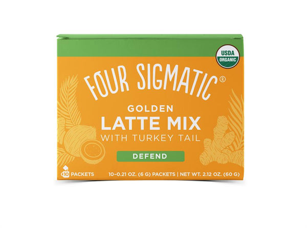 Organic Golden Latte with Shitake & Turmeric 10 Sachets, Four Sigma Foods