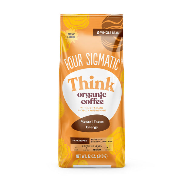 Four Sigmatic Lions mane whole been Ground Coffee  340 Gram, Four Sigma Foods