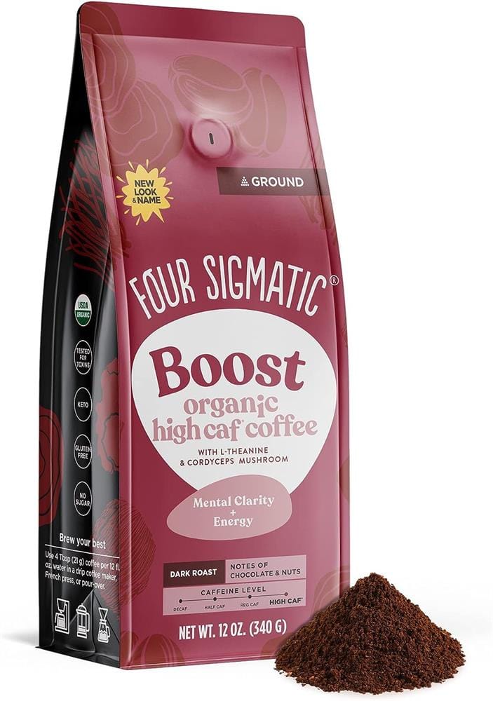 Four Sigmatic Ground Coffee with L-Theanine 340 gram, Four Sigma Foods