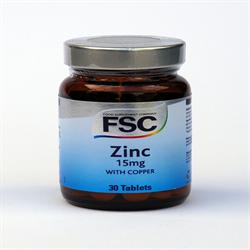 Zinc 15mg with Copper 30 Tablets, FSC