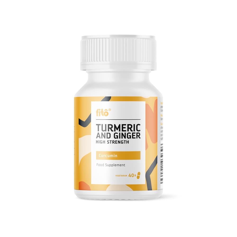 Turmeric and Ginger 40 capsules. High Strength, Fito