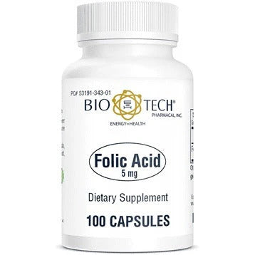 Kwas foliowy 5 mg 100 czapek - bio -tech