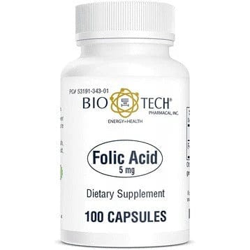 Acide folique 5 mg 100 Caps - Bio-Tech