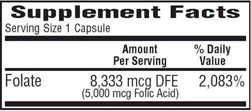 Folinsyre 5 mg 100 hætter - Bio -tech