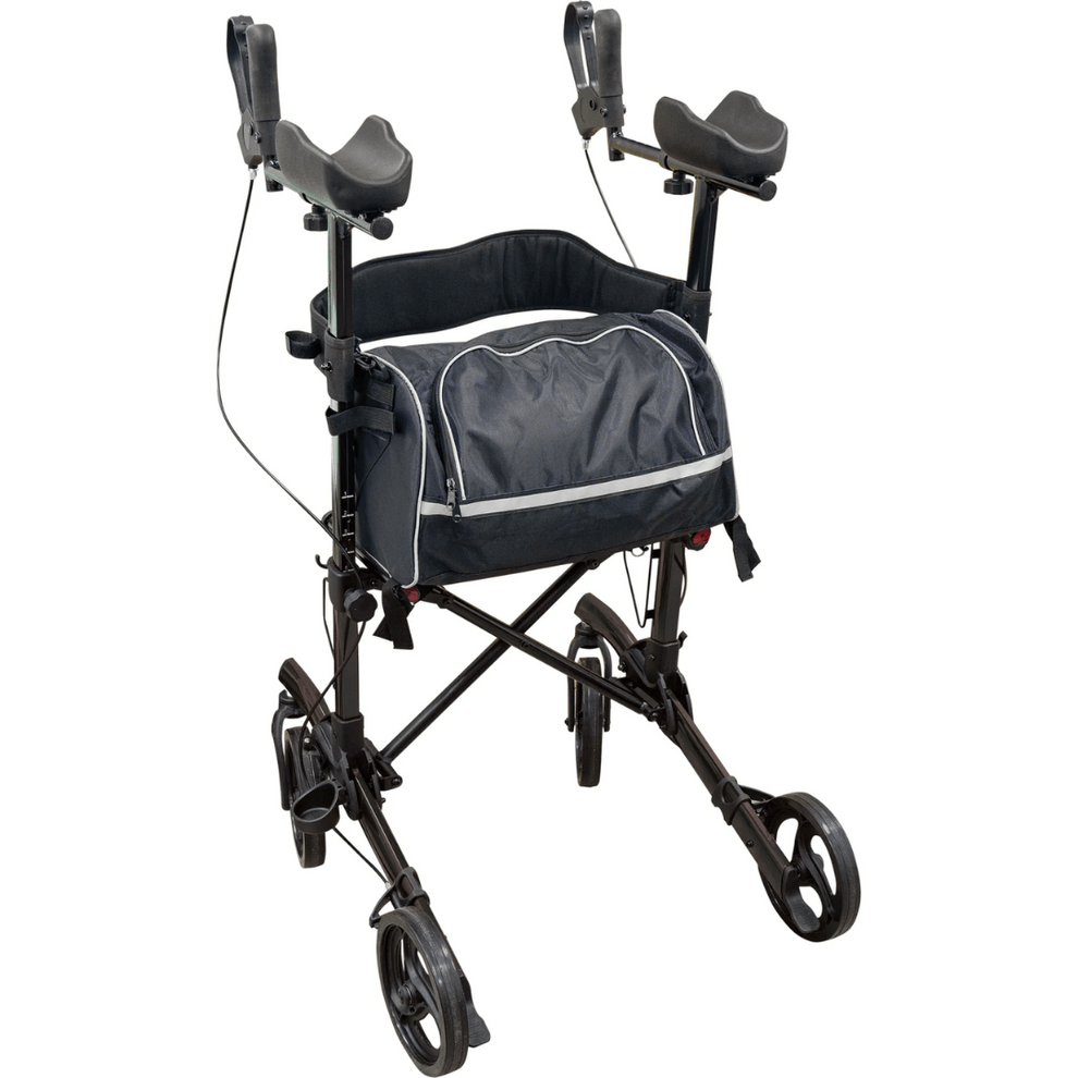 Aidapt Forearm Rollator Walker with Arm Troughs, 8" Wheels & Shopping Bag – Lightweight Folding Mobility Aid