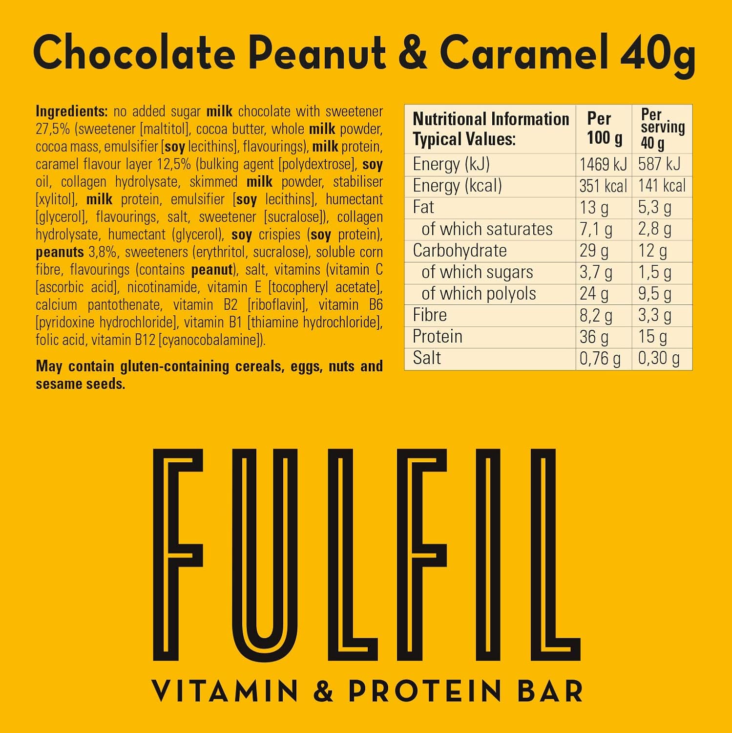 Erfüllen Sie Erdnuss und Karamell 40G