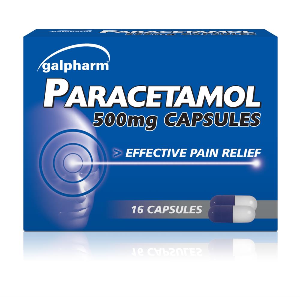 Paracetamol 500mg - 16 Capsules, Galpharm