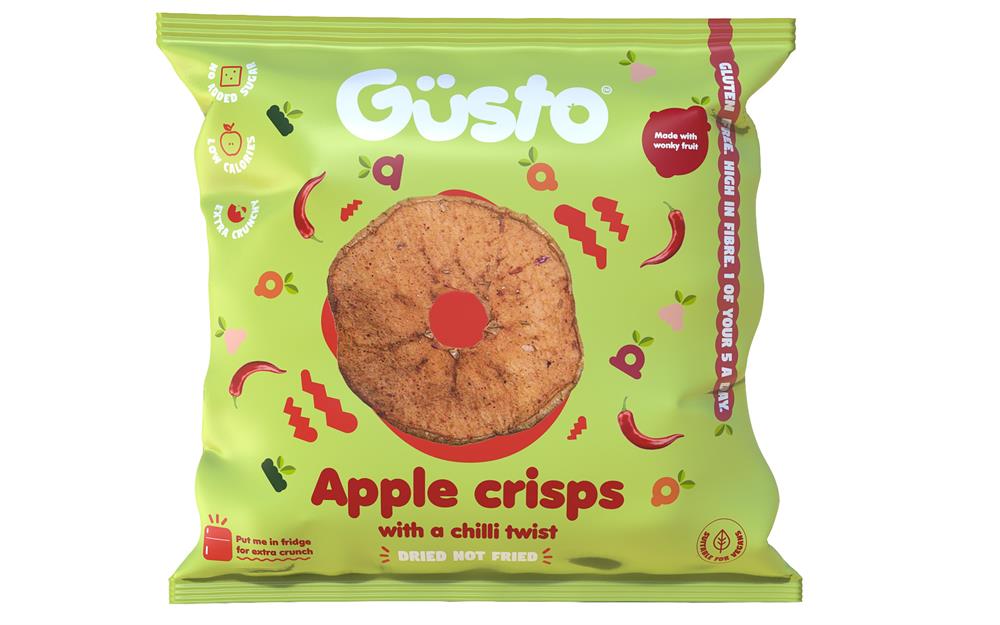 Air-Dried Wonky Apple Crisps with a Chilli Twist 20g, Gusto Snacks