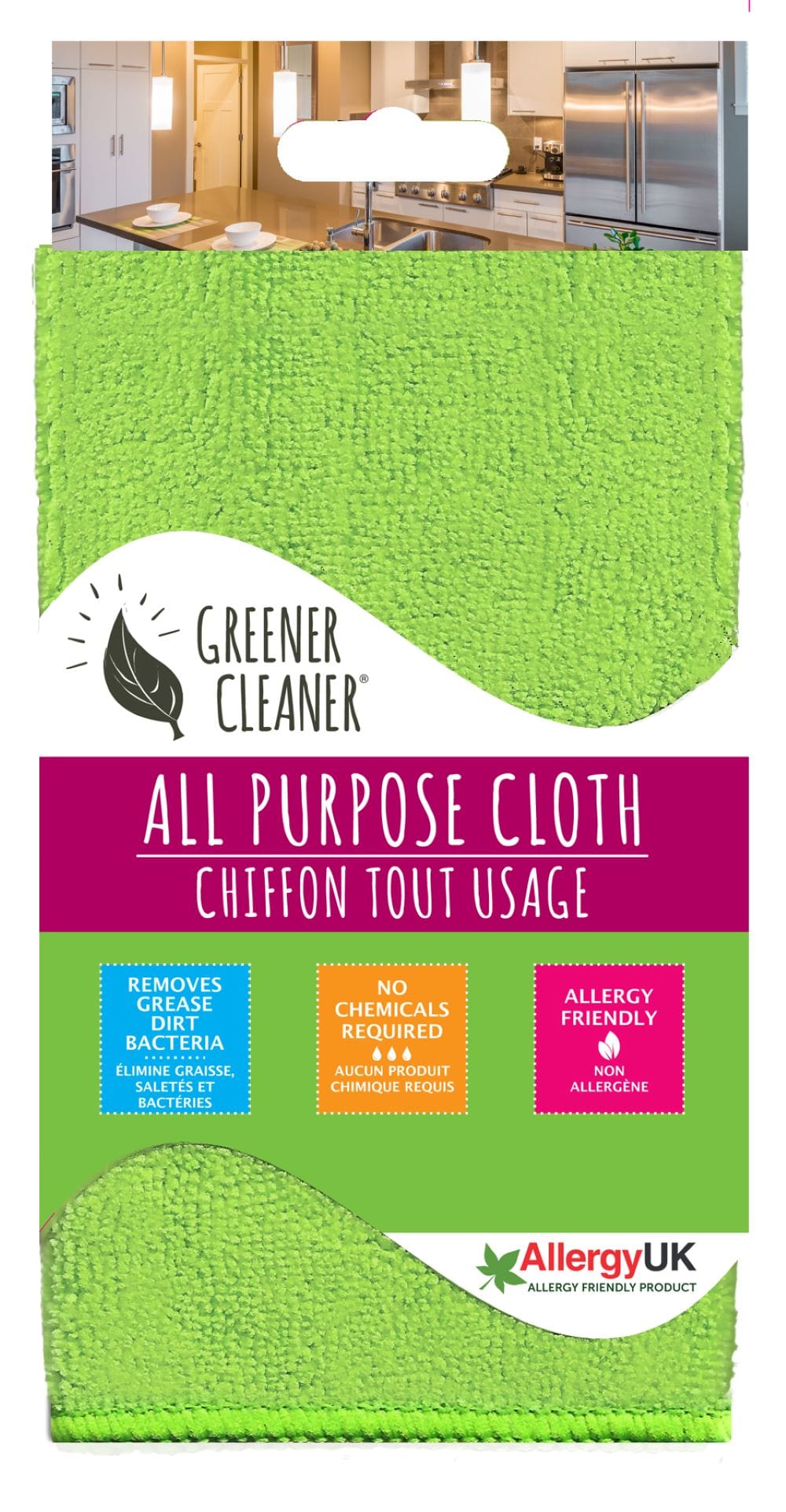 All Purpose Microfibre Cloth 1 Unit 30x35cm, Greener Cleaner