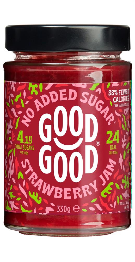 GOOD GOOD Strawberry Jam 330g - No Added Sugar, Good Good