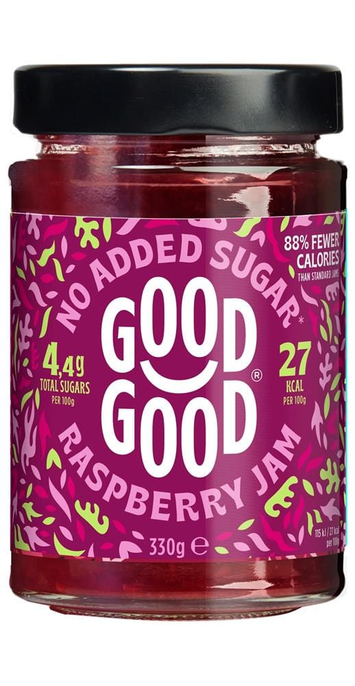 GOOD GOOD Raspberry Jam 330g - No Added Sugar, Good Good