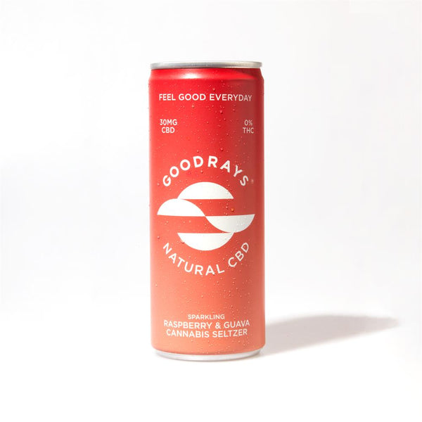 Goodrays Raspberry & Guava Natural CBD Seltzer 250ml, Goodrays