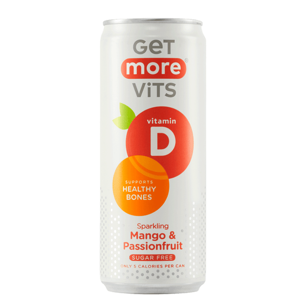 Get More Vits Vit D Can 12x330ml Sparkling Mango & Passionfruit