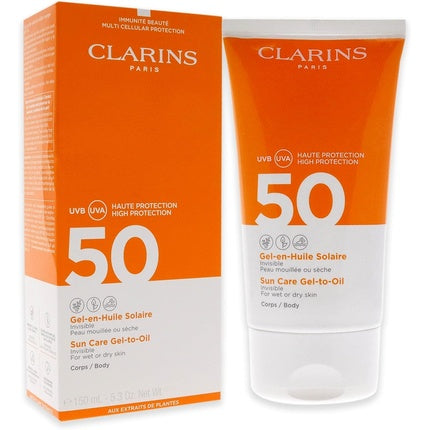 Clarins Sun Care Gel-To-Oil SPF50 150ml Black