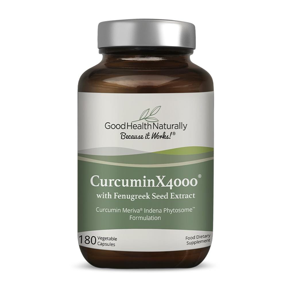 Curcumin X4000 180 Caps with Fenugreek Seed Extract, Good Health Naturally