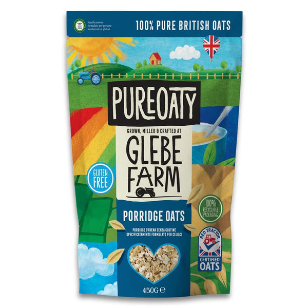 Gluten Free PureOaty Porridge Oats 450g, Glebe Farm