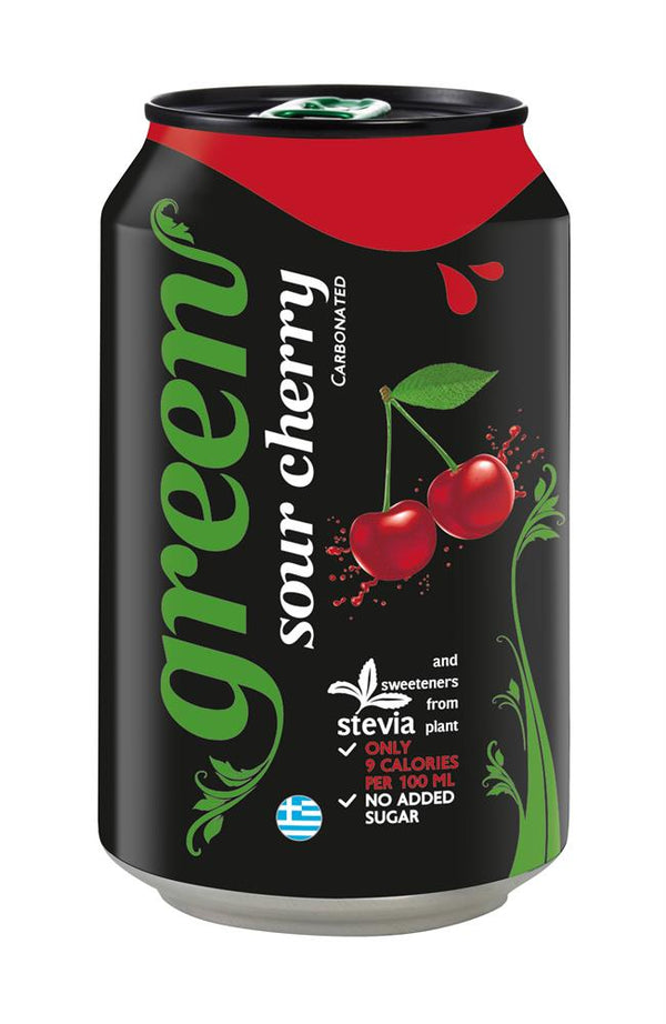 Green Sour Cherry Can 330ml, Green Cola