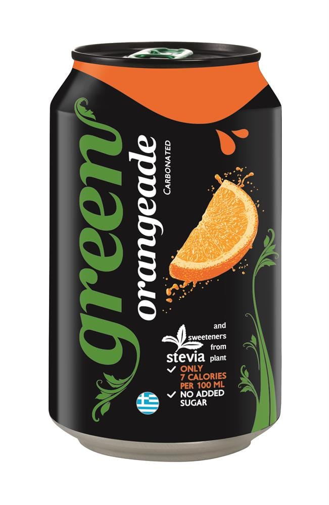 Green Orangeade Can 330ml, Green Cola