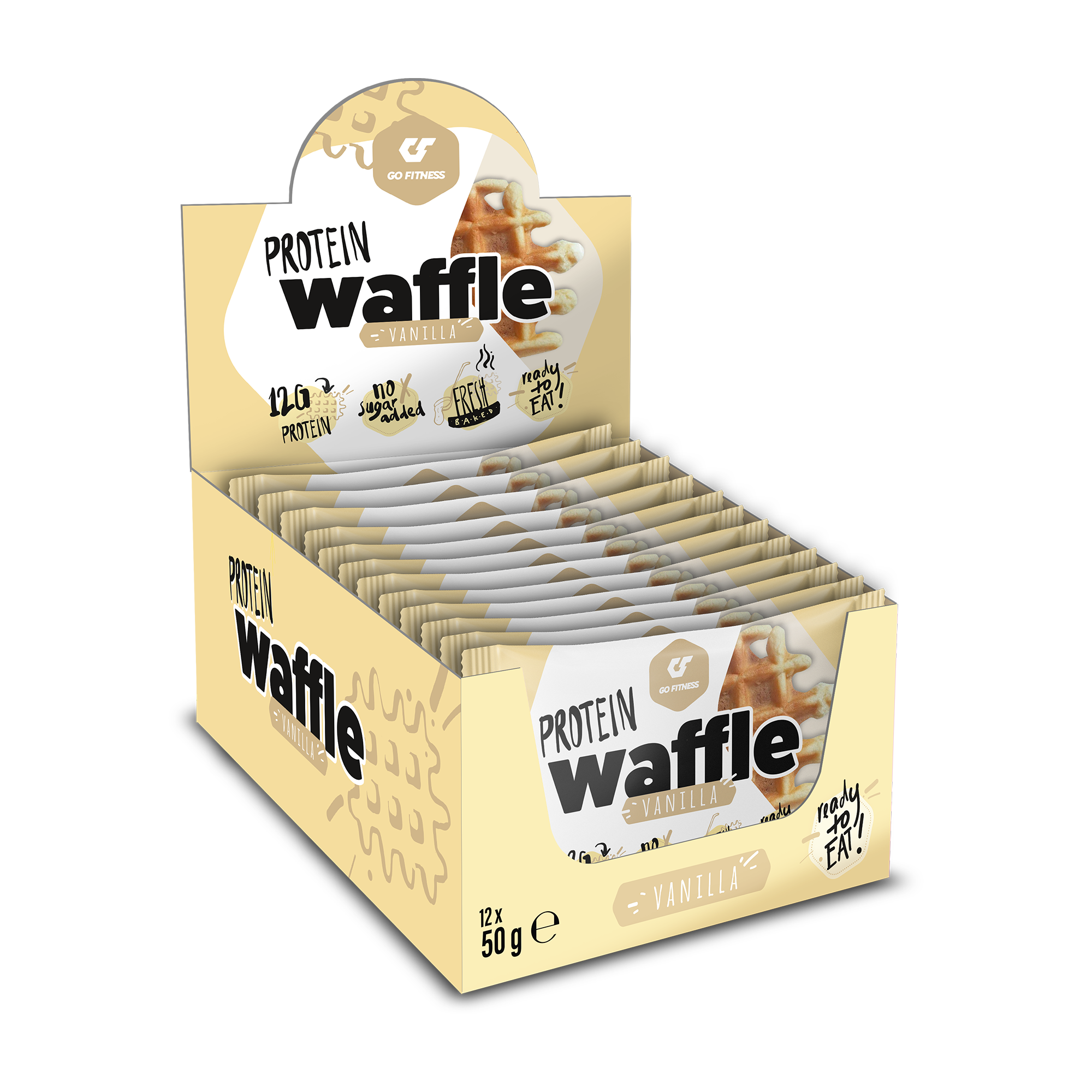 Go Fitness Protein Waffle 12x50g Vanilla