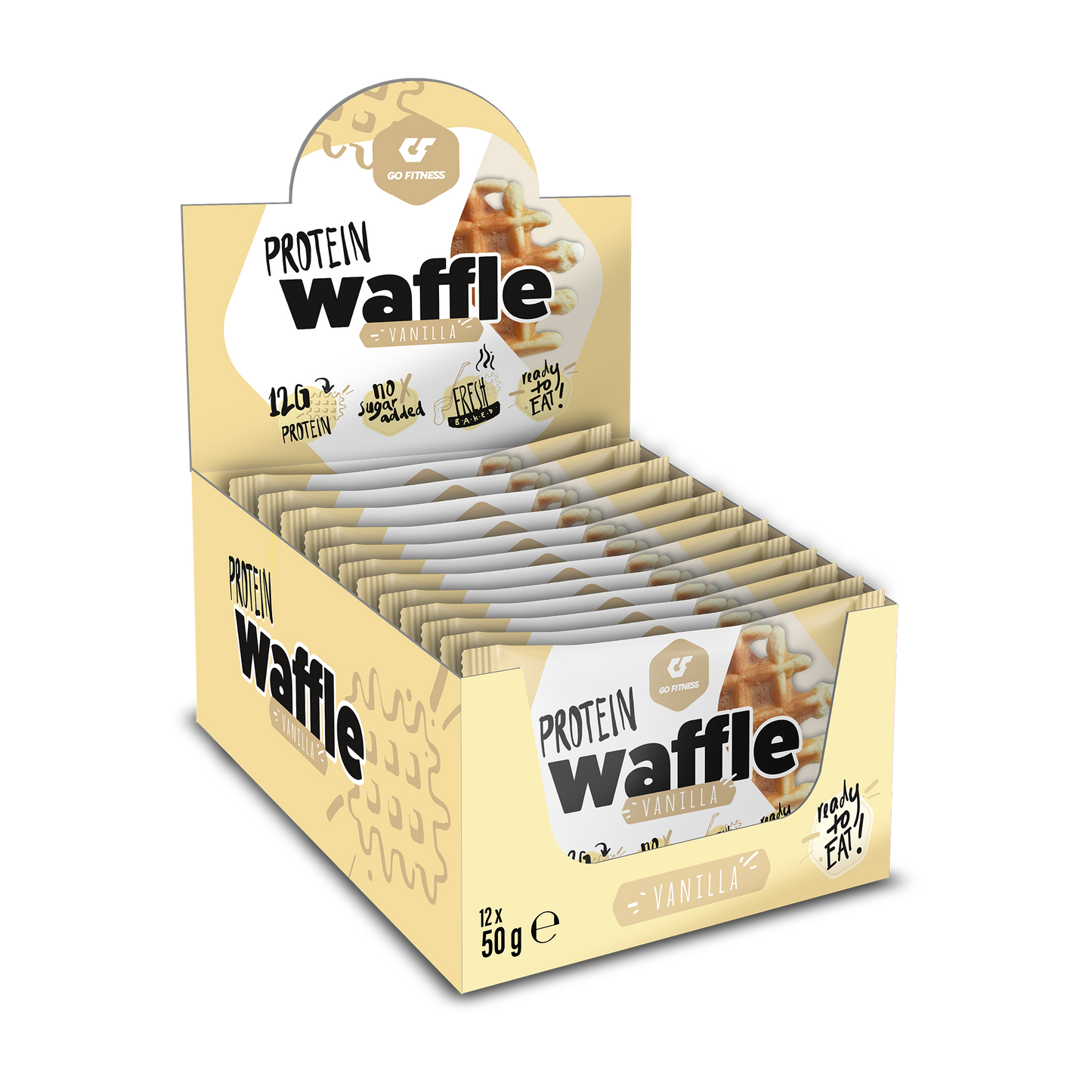 Go Fitness Protein Waffle 12x50g Vanilla