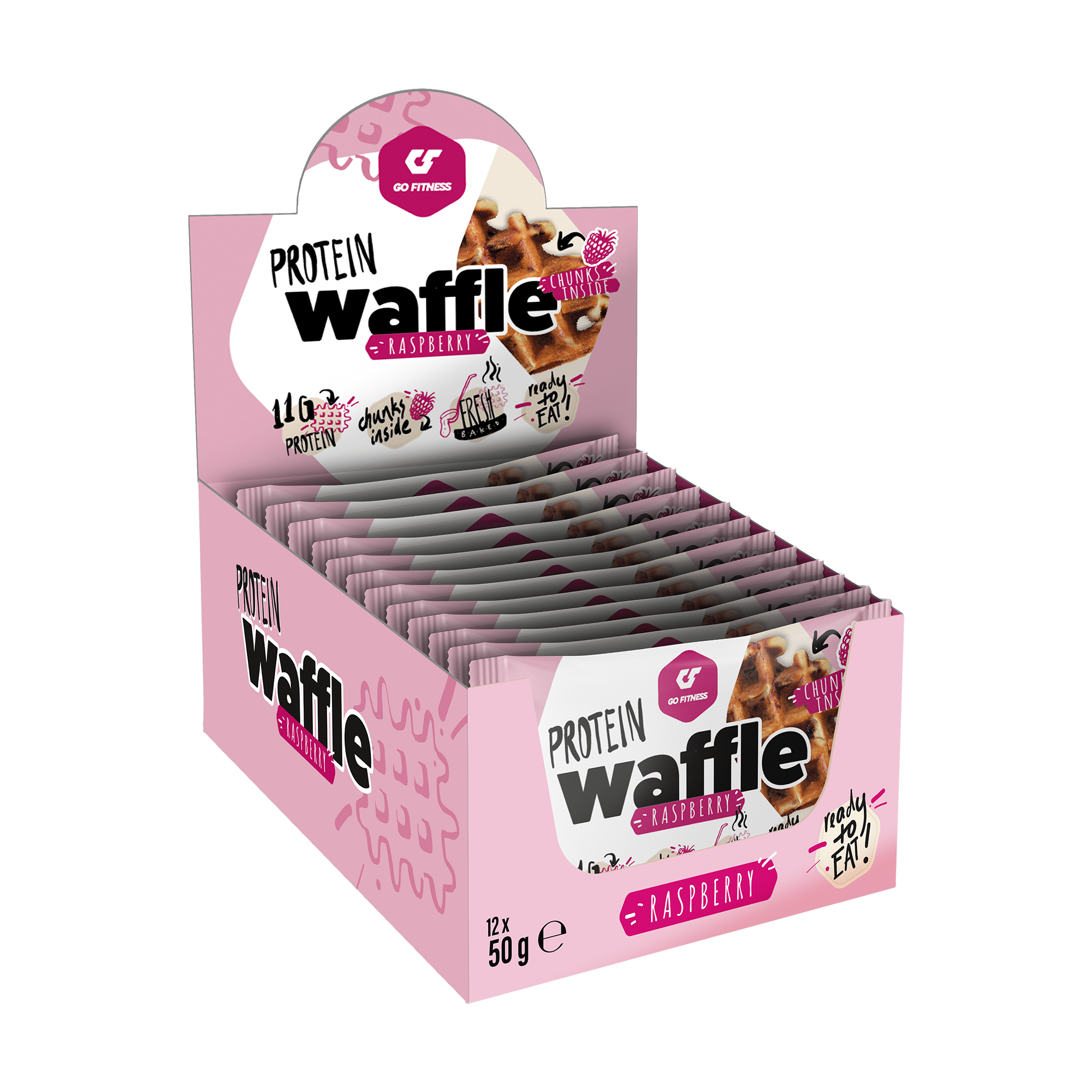 Go Fitness Protein Waffle 12x50g Raspberry