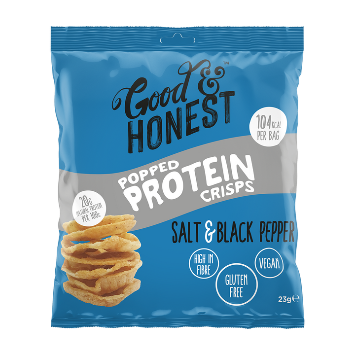 Good & Honest Popped Protein Crisps 24x23g Salt & Pepper