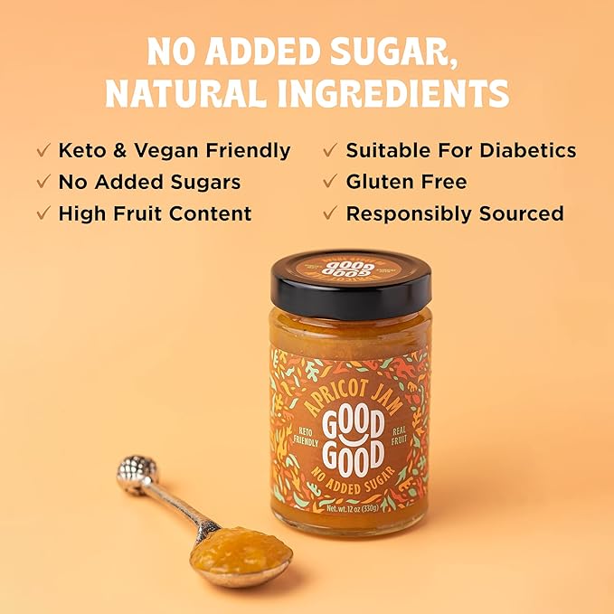 GOOD GOOD Apricot Jam 330g - No Added Sugar
