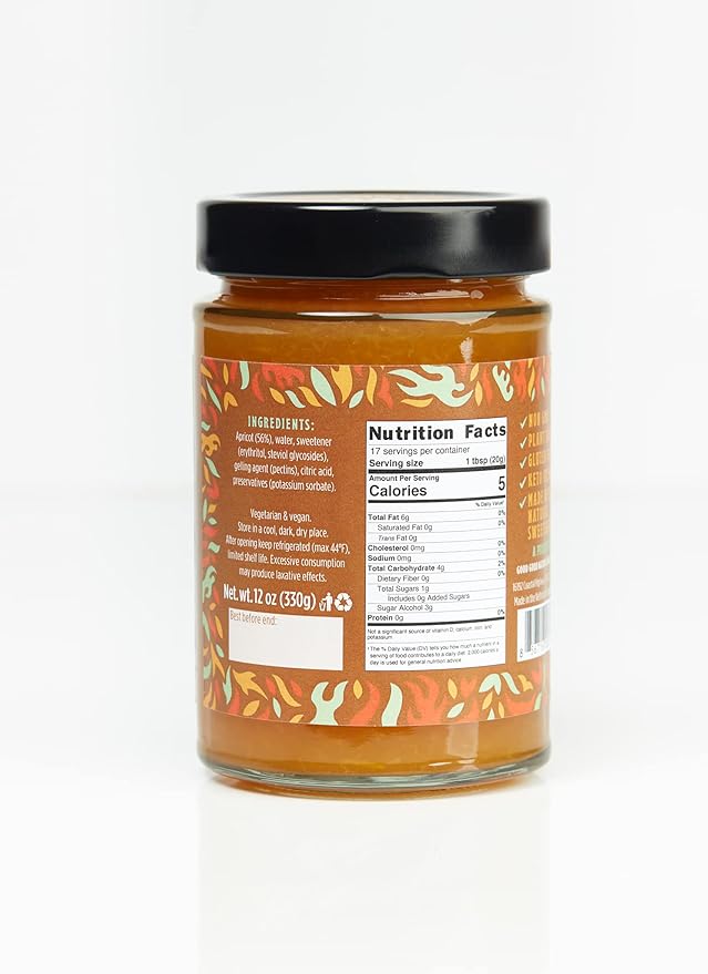 GOOD GOOD Apricot Jam 330g - No Added Sugar