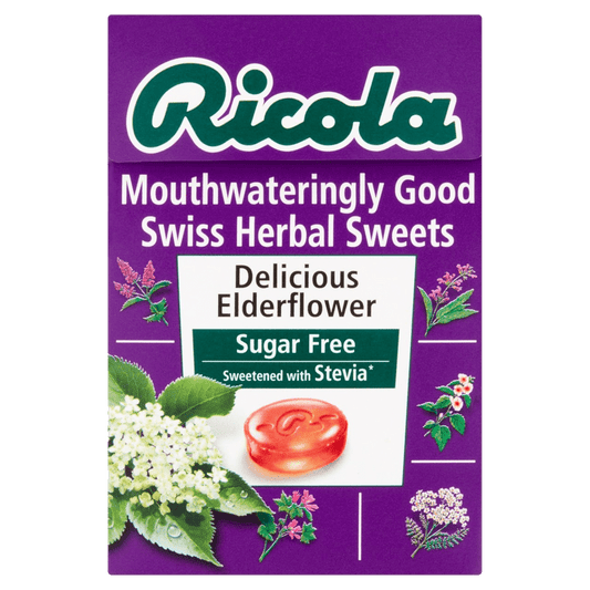 Ricola Swiss Herbal Sweets Elderflower Sugar Free 45g - welzo