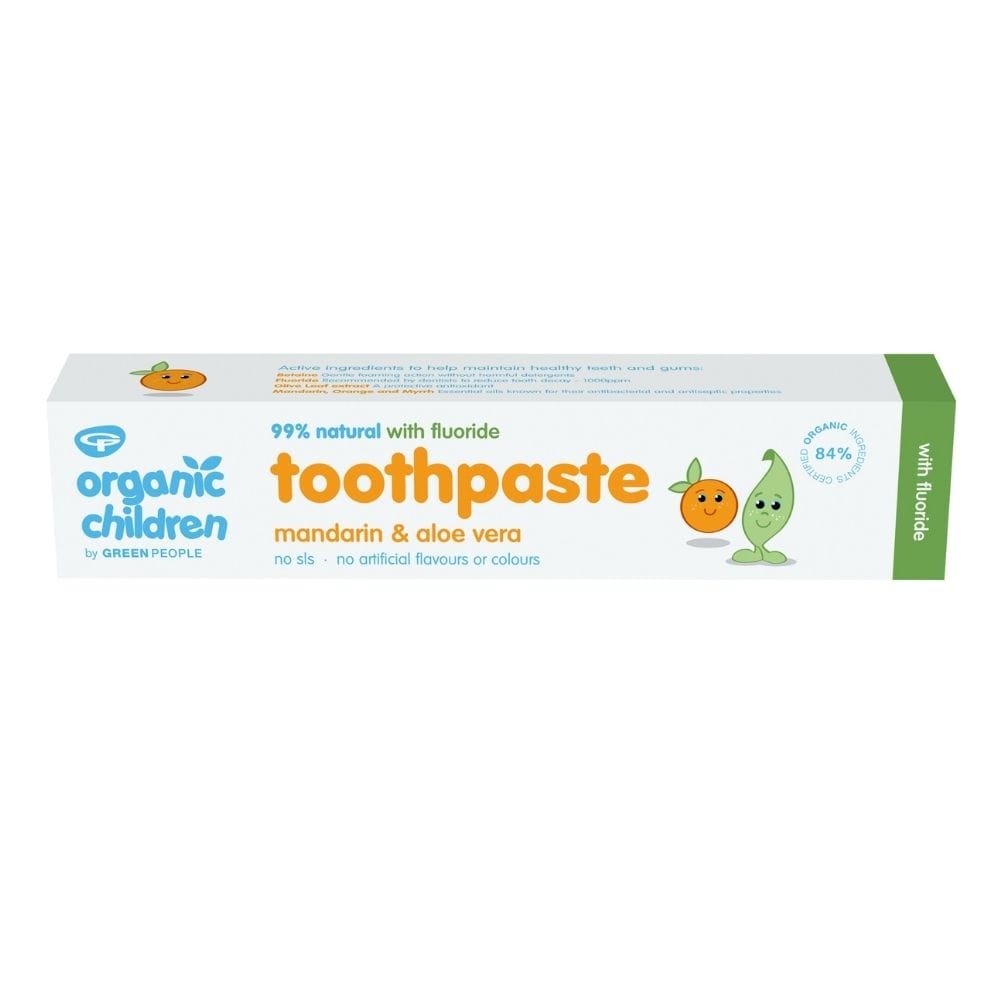 Organic Children Mandarin & Aloe Vera Toothpaste with Fluoride, Green People