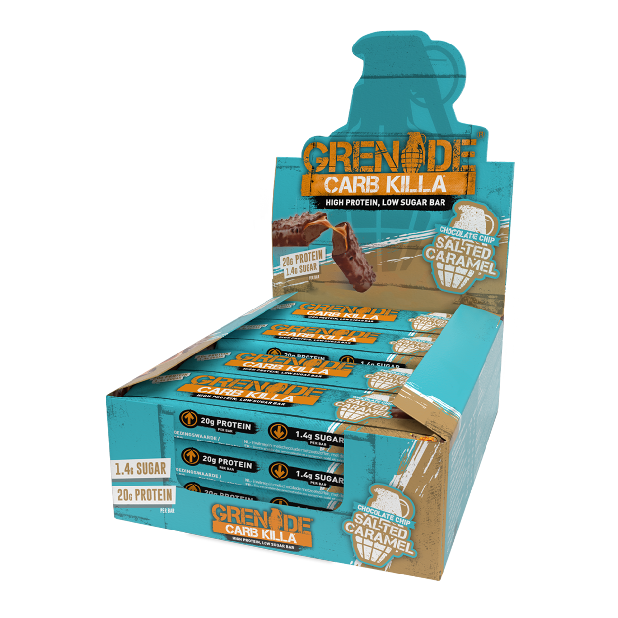 Grenade Protein Bar 12x60g Chocolate Chip Salted Caramel