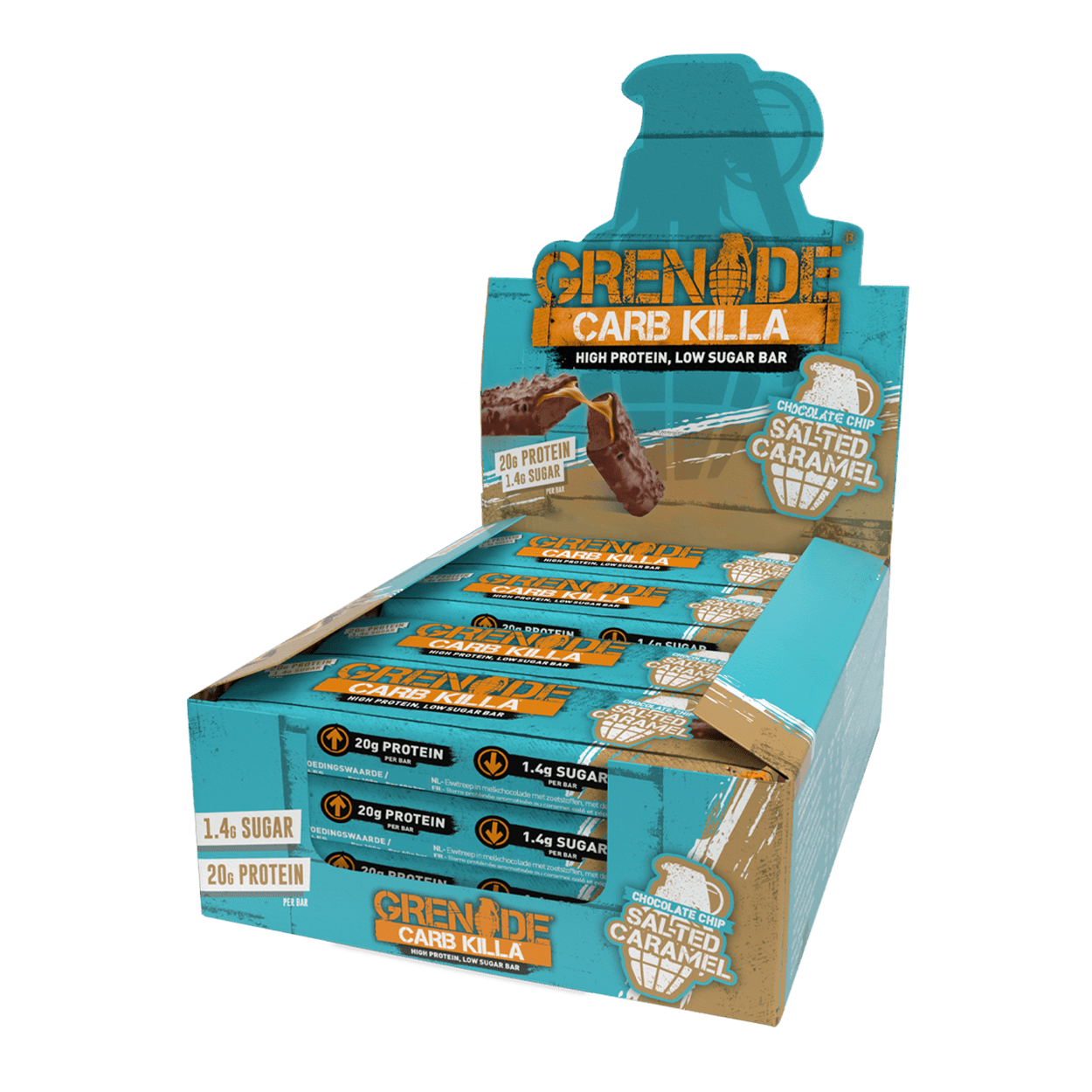 Grenade Protein Bar 12x60g Chocolate Chip Salted Caramel