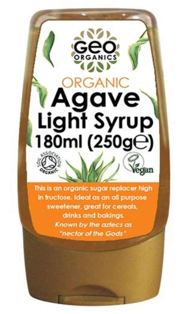 Syrup - Organic Sweetened Light Agave Syrup 250g, Geo Organics