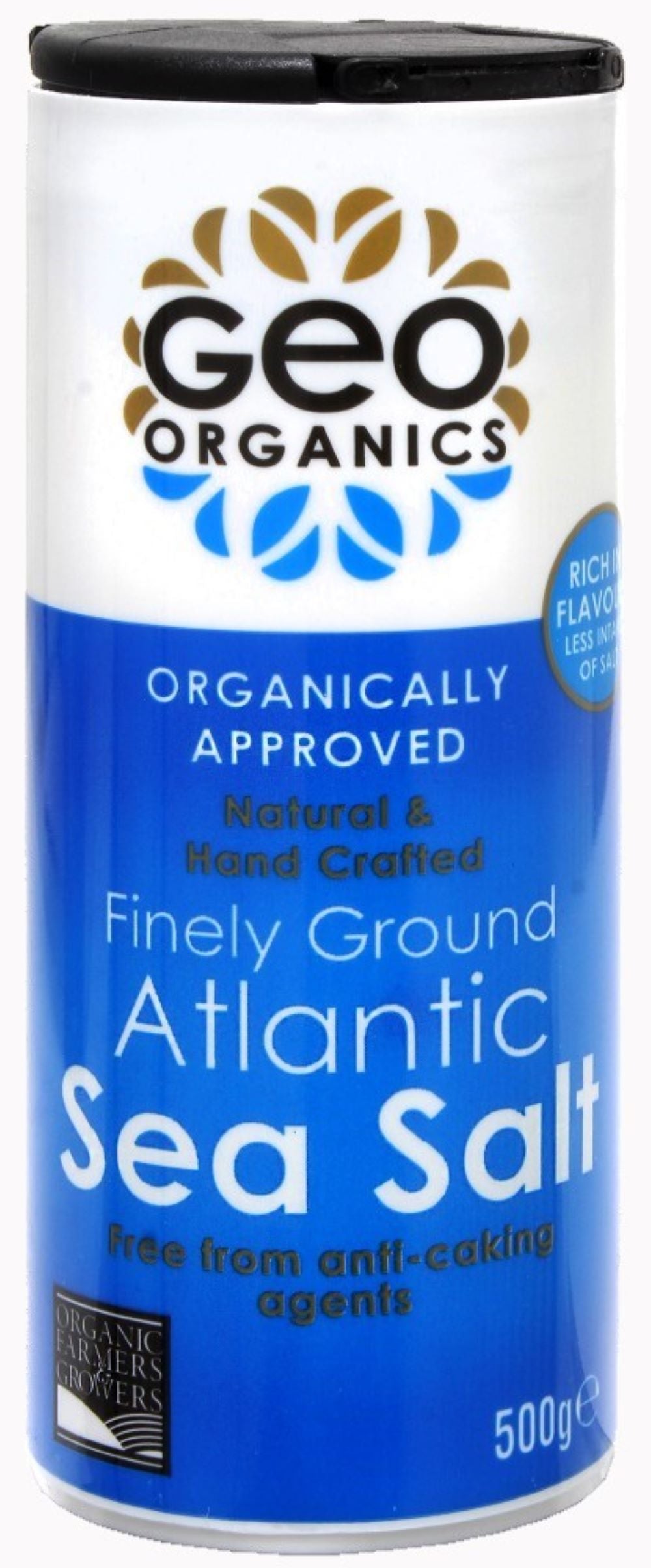 Organically Approved Atlantic Sea Salt Shaker 500g, Geo Organics