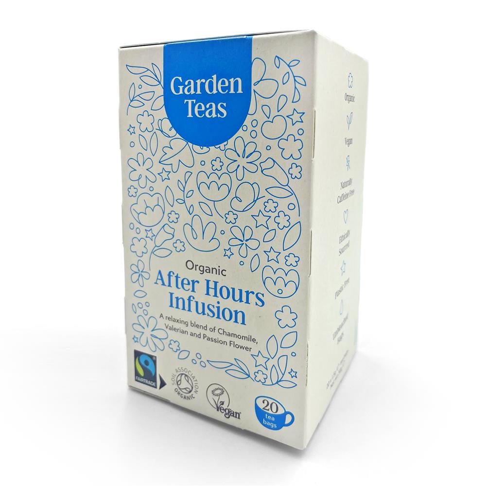 Organic Fairtrade After Hours Infusion 20 Plastic Free Envelopes, Garden Teas